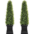3.5ft Boxwood Outdoor Topiary Set of 2, Tall All Year Green Fake Plant Topiar