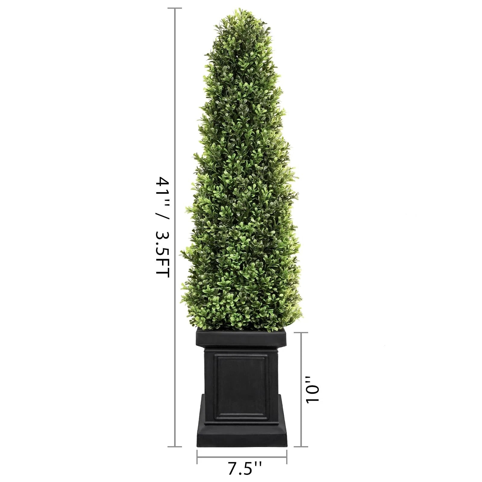 3.5ft Boxwood Outdoor Topiary Set of 2, Tall All Year Green Fake Plant Topiar