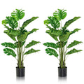 5FT Artificial Tree 2-Pack Faux Monstera Deliciosa Plant for Indoor & Outdoor