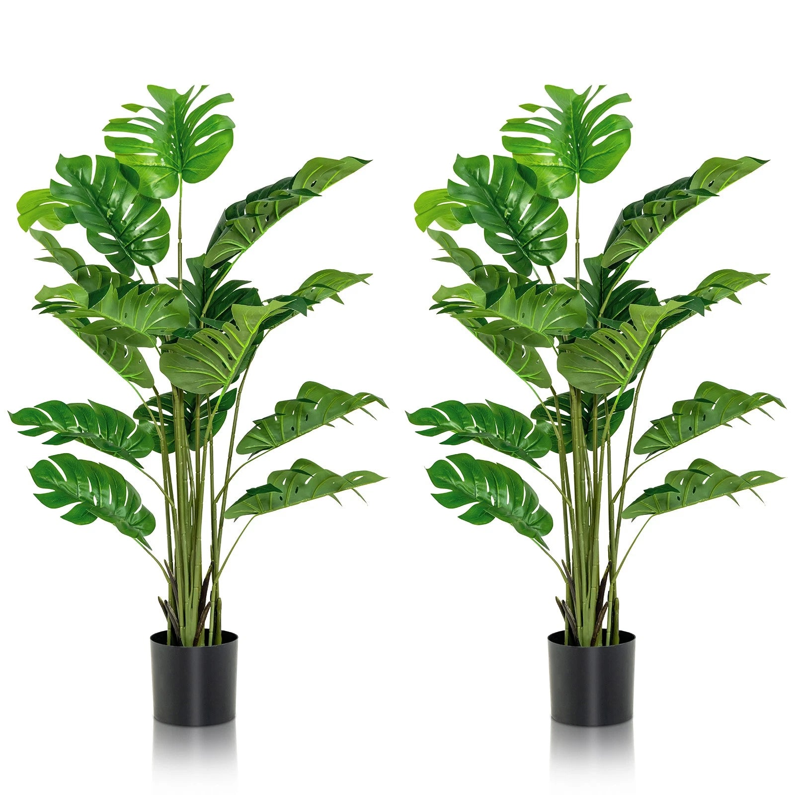 5FT Artificial Tree 2-Pack Faux Monstera Deliciosa Plant for Indoor & Outdoor
