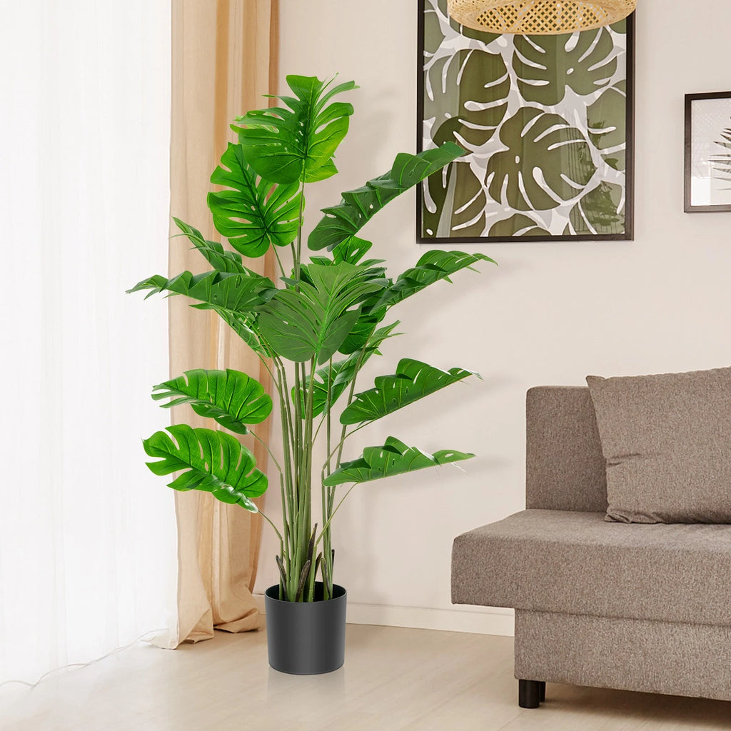 5FT Artificial Tree 2-Pack Faux Monstera Deliciosa Plant for Indoor & Outdoor